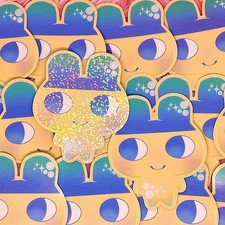 Tamagotchi Fanart Stickers Handmade 2-3/4 inch/70 mm 