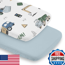 Sweet Jojo Designs Construction Truck Boy Baby Bassinet Sheets Fitted Sheet Set