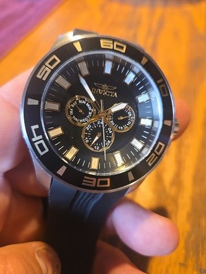 Invicta Pro Diver Model 36608 Men's Watch Quartz Chronograph Black Dial