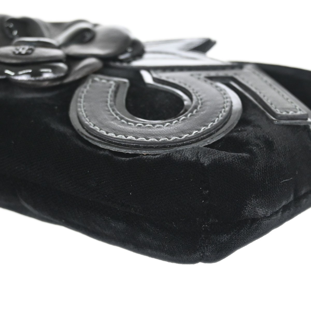 Chanel Black Velvet Camellia No.5 CC Handbag 197795 View 3