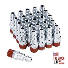 25-Pack 1/4 Inch Air Hose Fittings, 1/4'' Male NPT Industrial Plugs Kit, 1/4