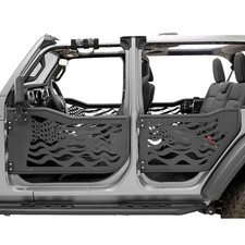 US Flag Tubular Door with Side View Mirror Fit for 18-22 Wrangler JL 4 Door Only