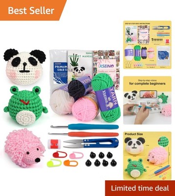 Creative Crochet Kit for All Ages - Step-by-Step Video Guidance Included!