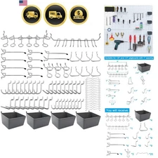 Pegboard Hooks Assortment Set for Organizing Tools Bins Peg Locks 80 Pieces