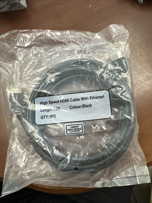 High Speed HDMI Cable With Ethernet 12  Black 