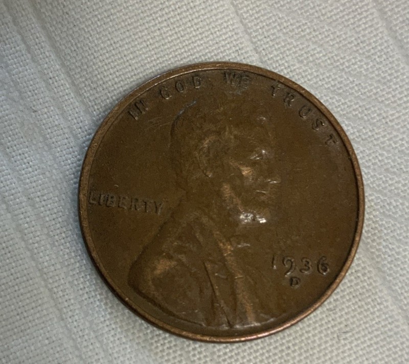 1936 D Lincoln Wheat Penny  Coin Is In Fine Condition To Your Collection