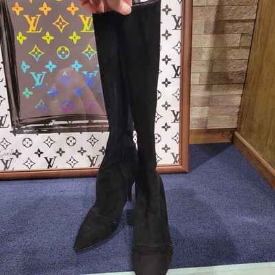 LOUIS VUITTON / ブーティ/37/ブラック/スウェード LOUIS VUITTON Suede Long Boots 37 Black Women | eBay