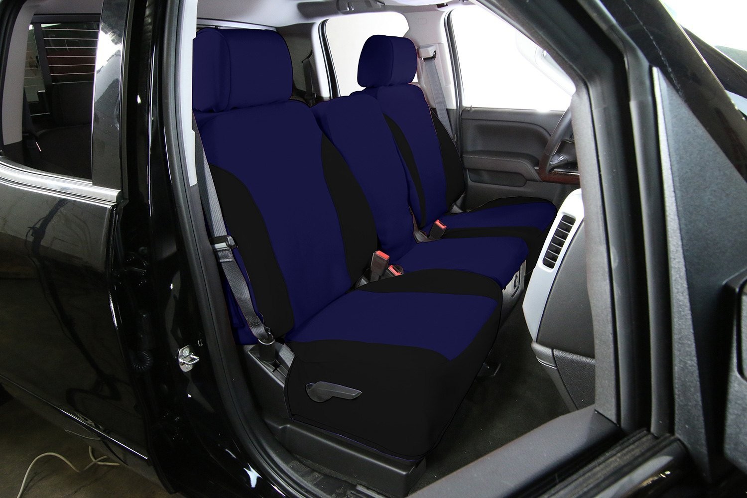 For Honda CR-V 23 Saddleman Neoprene 1st Row Blue w Black Custom Seat Covers