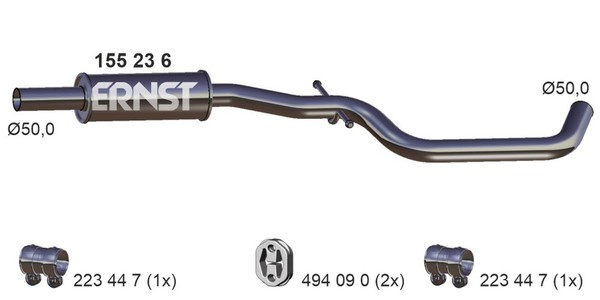 Ernst MittelschalldäMpfer 155236 FüR Audi Seat VW 1P1 A3 Golf Plus 5M1 Leon 8P1-image