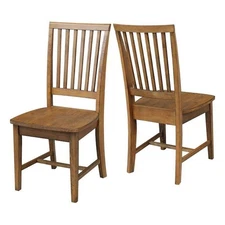 International Concepts Mission Dining Chair Pecan Finish Wood Set of 2 (50C)
