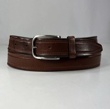 Johnston & Murphy Worn Brown Leather Dress Belt - Made in USA - Men's Size 40