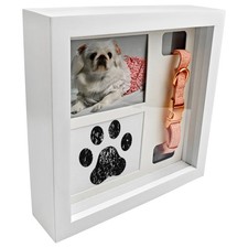 Pet Memorial Picture Frame, Pet Paw Print Impression Kit For Dogs  Cats White 