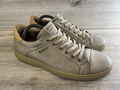 Ecco Golf Shoes Mens Size 8 Extra Width Beige Tan Lace Up Comfort Sneakers