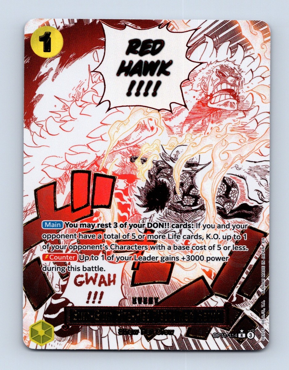 Gum-Gum Fire-Fist Pistol Red Hawk OP11-114 Manga Alternate Art One