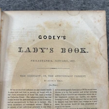 1851 Godeys Ladys Book Philadelphia January Well Worn