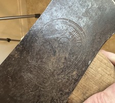 VINTAGE EMBOSSED BELKNAP BLUE GRASS THOROUGHBRED DOUBLE BIT AXE, AX, ANTIQUE