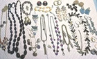 Signed Jewelry Lot Trifari Lisner Napier Gemstone Gold Silver Rhinestones Avon