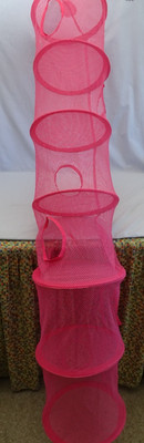 IKEA PS Fangst Hanging Collapsible Round Mesh 6-Compartment Organizer Pink 56''L