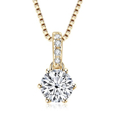 2 kt Anhänger Halskette Gelbgold VVS1 D Laborgefertigt Verlobung Diamant Test bestanden