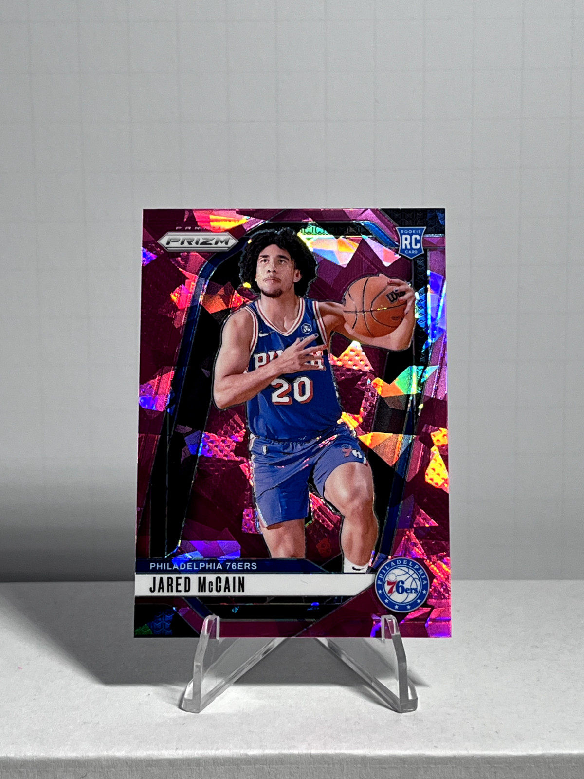 2024-25 Panini Prizm - Jared McCain #222 Pink Ice Prizm (RC) Philadelphia 76ers