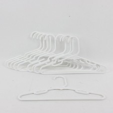 Lot of 10 Unbranded White Plastic Children's Clothes Hangers