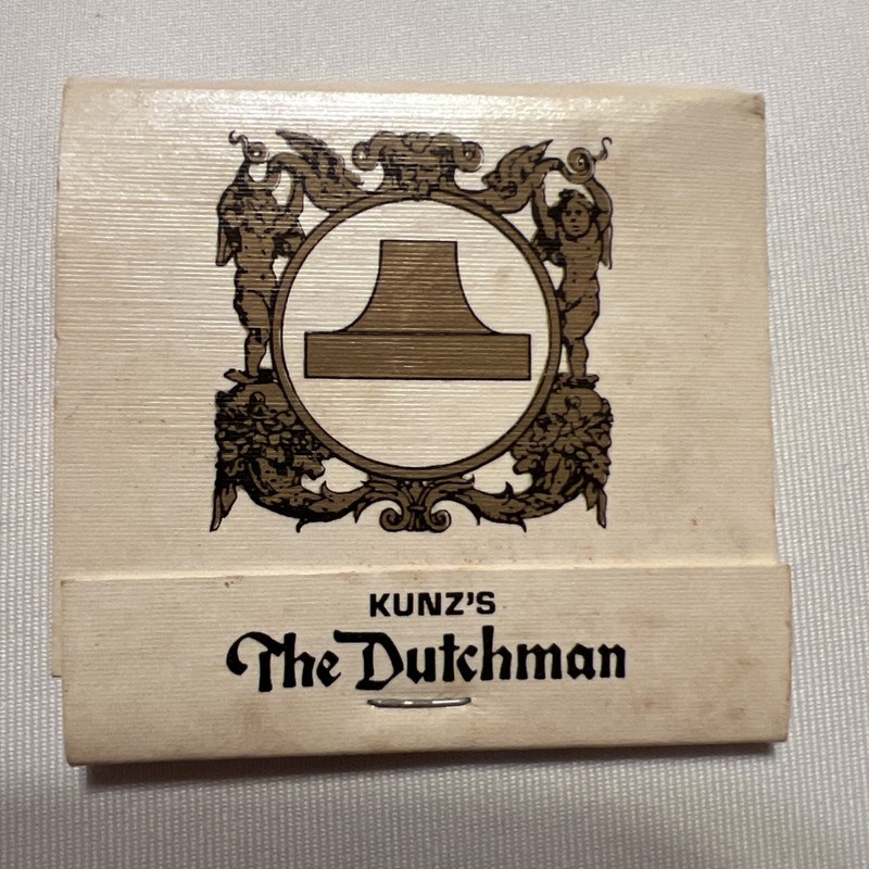 Kunz's The Dutchman Restaurant Louisville Kentucky Rare Vintage Matchbook 