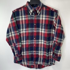 VTG Pendleton Mens Virgin Wool Plaid Flannel Button Shirt Made in USA Large ReAD