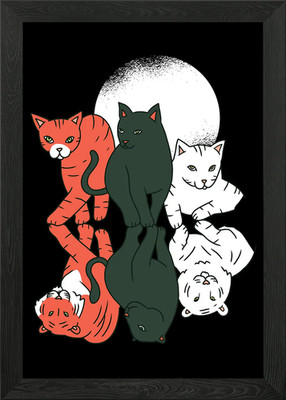 Katzen Felines gerahmtes Wandbild Poster Leinwanddruck Bild