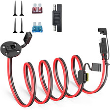 SAE Power Socket to SAE Connector Extension Cable,14Awg 5FT Panel Mount SAE Sock