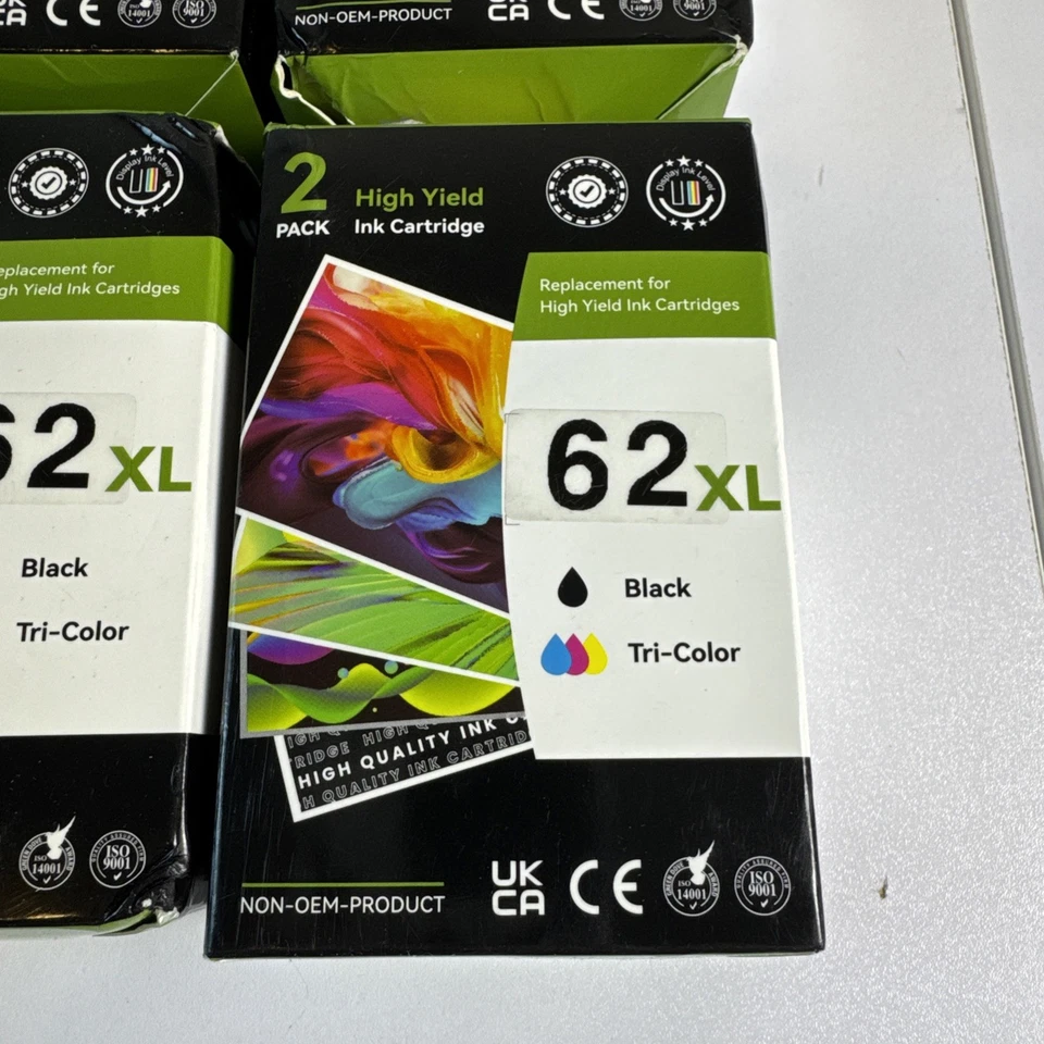 Lot of 7 - 62XL High Yield Ink Cartridges -7 Black & 7 Tri-Color - New in Box - Image 4 of 4
