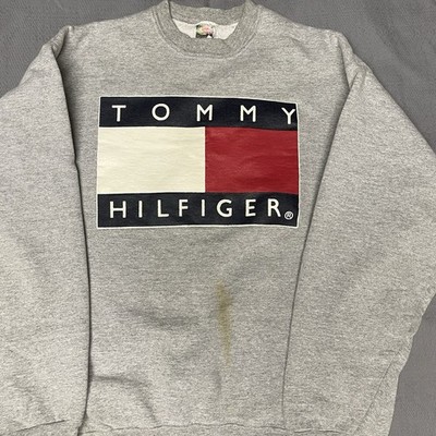 Tommy Hilfiger Jeans Big Embroidered Logo Retro Style Crewneck Sweatshirt XL