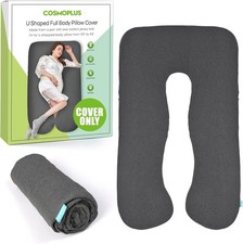 Machine Washable U-Shaped Pregnancy Pillow Cover in Heather Grey - Soft  Cool