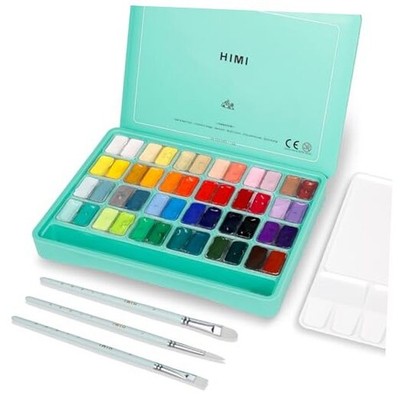 HIMI Gouache Paint Set, 48 Colors x 0.4oz, Twin Cup Jelly Design, 48 colors