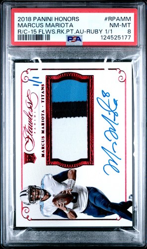 2018 Panini Honors MARCUS MARIOTA 2015 Flawless RPA PSA 8 #1/1