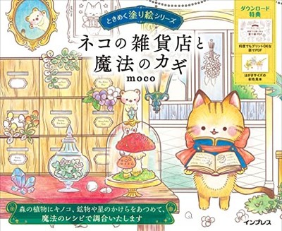 Coloring Book Cat Shop and the Magic Key