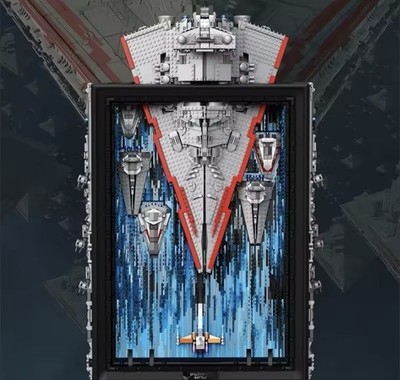 Star Wars Space Battle Wall Brick Art 5964PCS Fleet Diorama Frame X-Wing Set