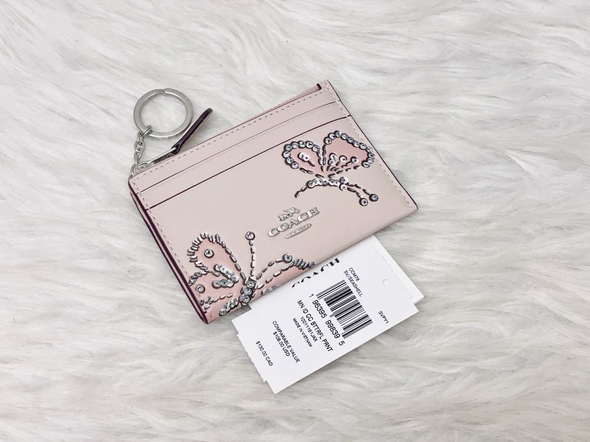 Coach Mini Skinny Id Case With Butterfly Print NWT CCM78 In