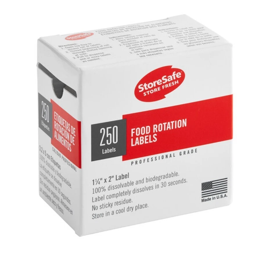 PACK of 3 - Cambro 1252SLB250 Dissolvable Label Food Rotation Labels 250*3=750 - Image 2 of 4