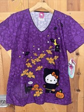 Hello Kitty Halloween Scrub Top Size Small Tooniforms Cherokee NWT