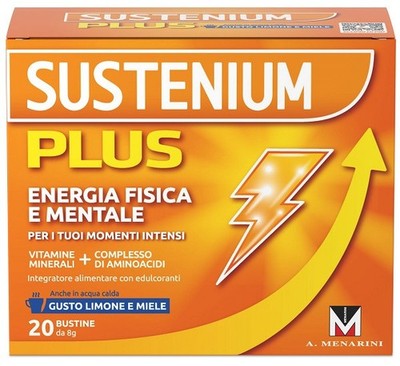 Sustenium Plus Limone e Miele 20 Bustine Integratore Energizzante
