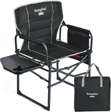 SUNNYFEEL Camping Directors Chair, Heavy Duty,Oversized Portable Folding Chair