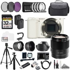 Sony ZV-E10 White Body  Sony FE 35mm f/1.8 Lens 32GB 9PC Filtr-MEGA Kit