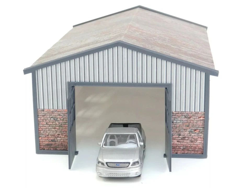 Kit de modelo Hangar-barn Diorama escala 1:43 modelo de carro garagem externa miniatura 1/43 - Imagem 4 de 4