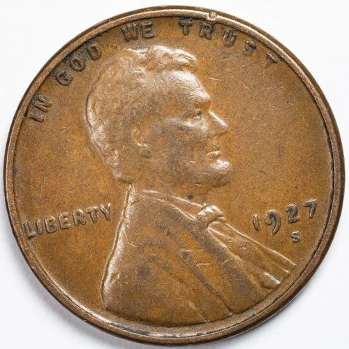 1927-S Lincoln Wheat Penny Cent Extremely Fine (XF)