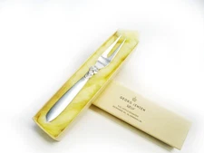 Georg Jensen Cactus Pattern Sterling Date Fork 4 1/2" Long