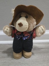 Vintage 1986 Wendy's Furskins Plush Bear "Farrell" Stuffed Animal 7"