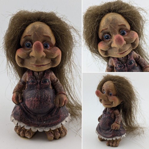 Ugly Troll Girl Lady Dress Norwegian Norway Figure Ornament Nord Suvenir Doll - 第 1/9 張圖片