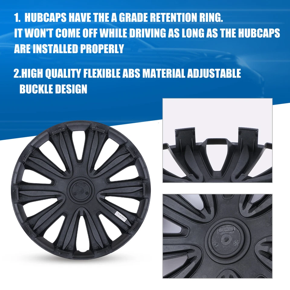 Juego de 4 tapacubos de cubierta de llantas universales de 17" a presión para automóvil camión SUV de 17 pulgadas Foto 3 de 4