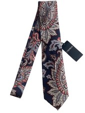Daniel Cremieux Nwt Blue Bold Paisley 100 Silk Made in Italy Neck Tie