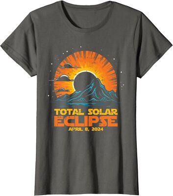 Total Solar Eclipse 2024 Cosmic Event Design Ladies' Crewneck T-Shirt